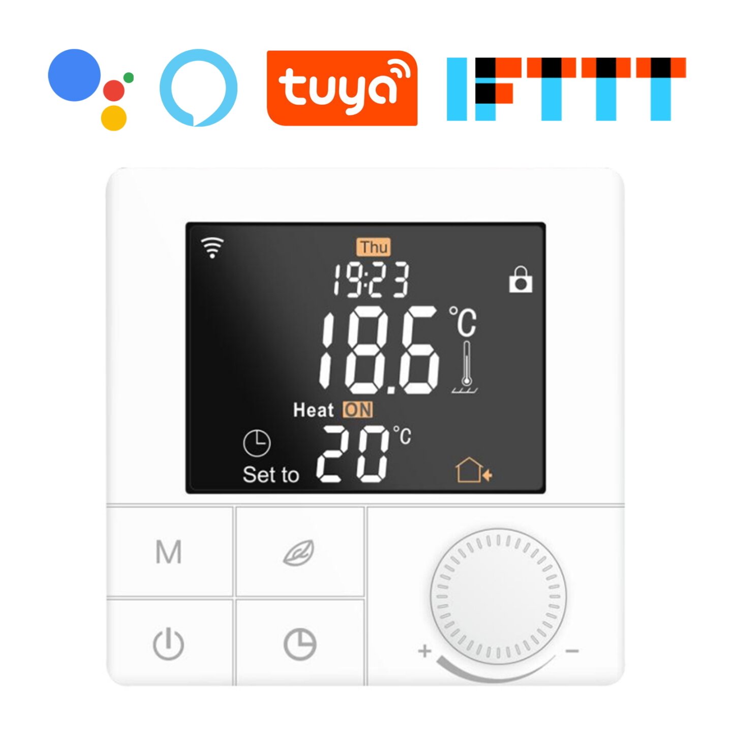 Smart thermostats can be controlled via Tuya Smart smartphone or tablet app