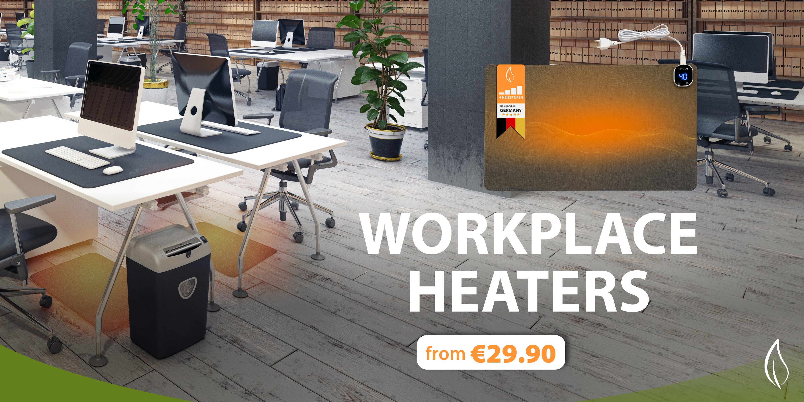 Is it only 19 degrees in the office? Don't freeze – get an office heater!