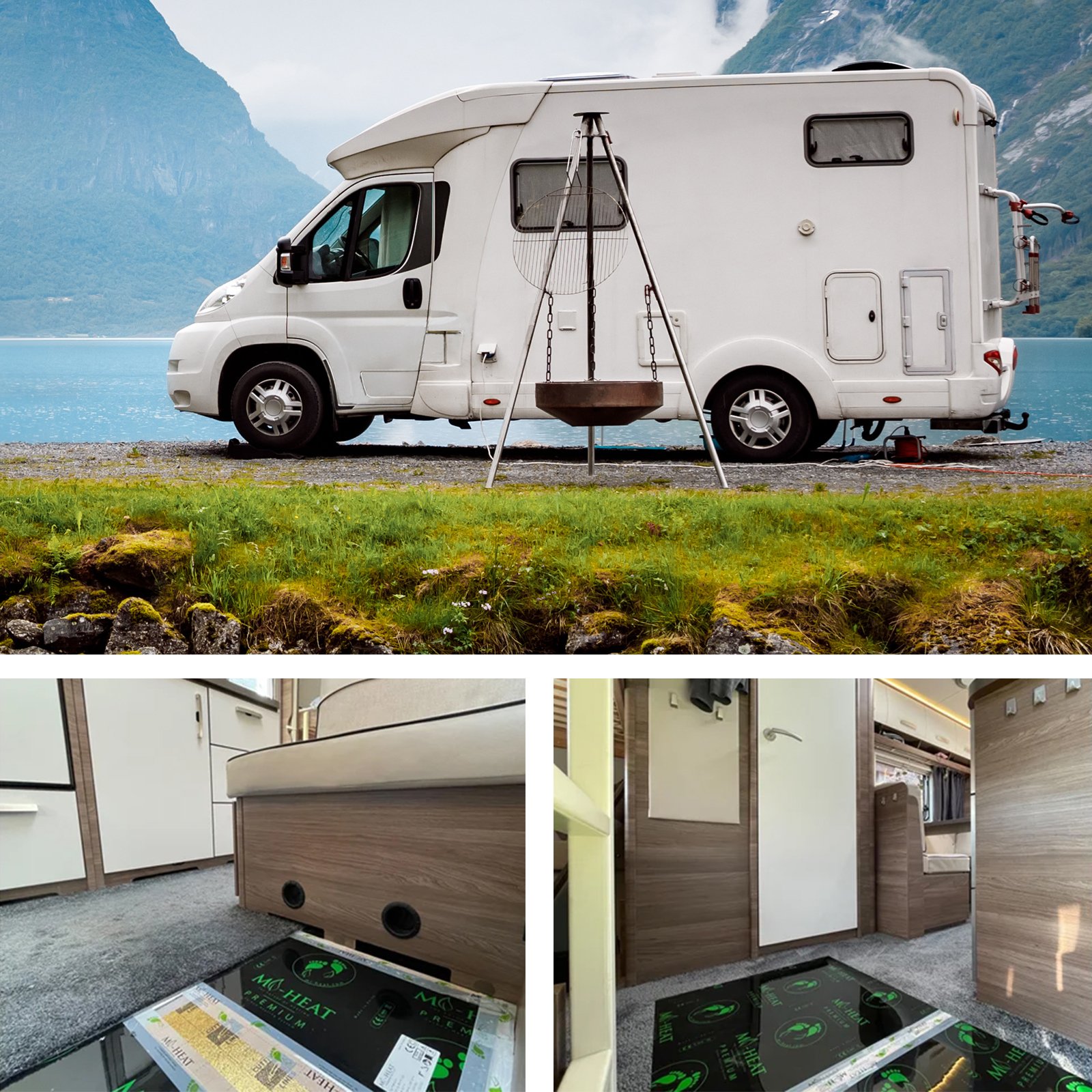 Mi-Heat Niedervolt-Heizfolie 12V 130W/m² als Fußbodenheizung unter im Wohnwagen 