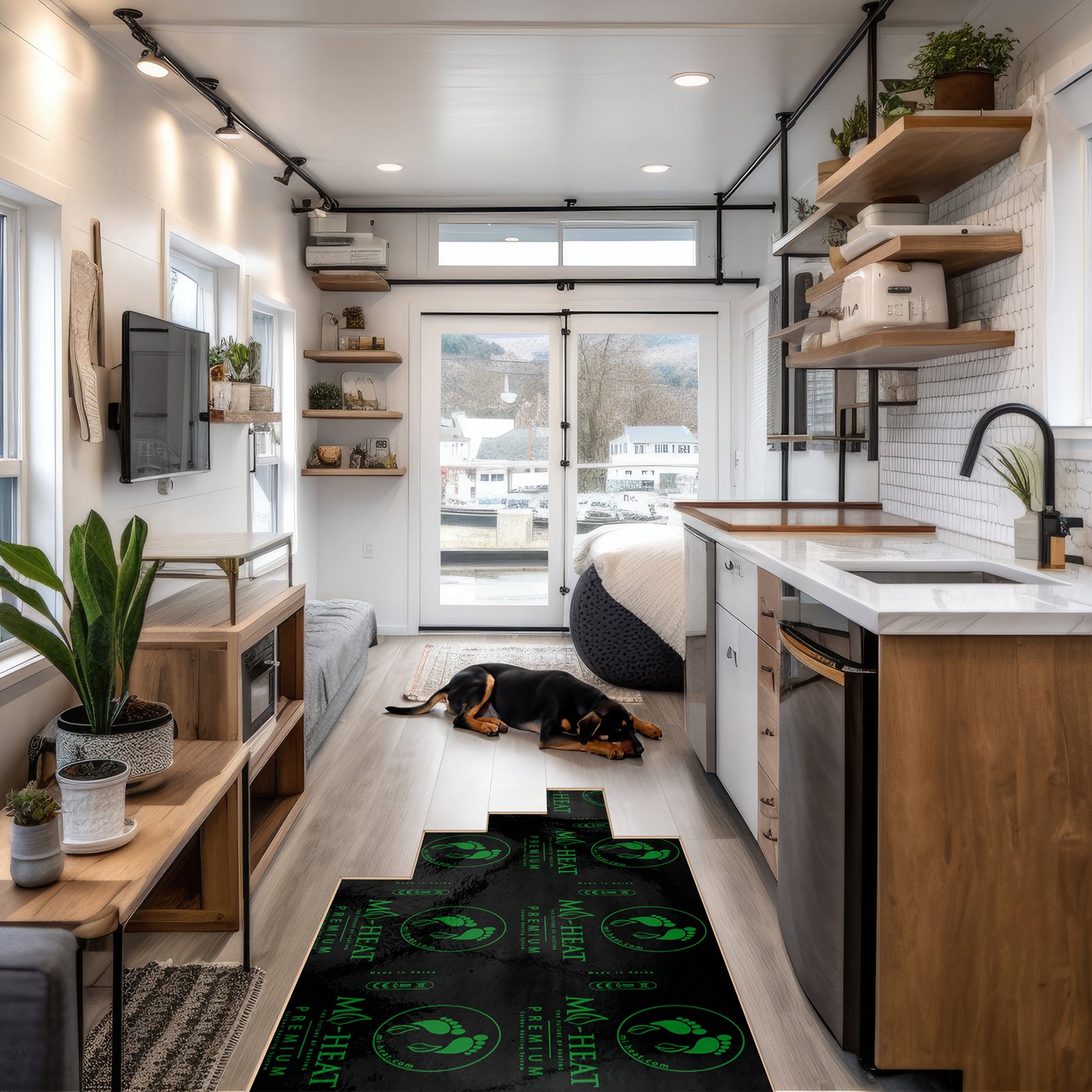 Mi-Heat Premium Heizfolie mit 130W/m² als Fußbodenheizung unter Laminat im  Tiny House