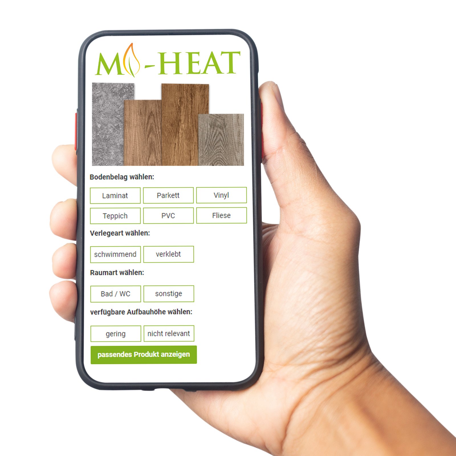 Mi-Heat Produktfinder - Schnell zur passenden Fußbodenheizung finden