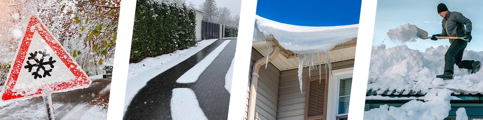 Frozen gutters and downpipes, slippery driveways and other hazards
