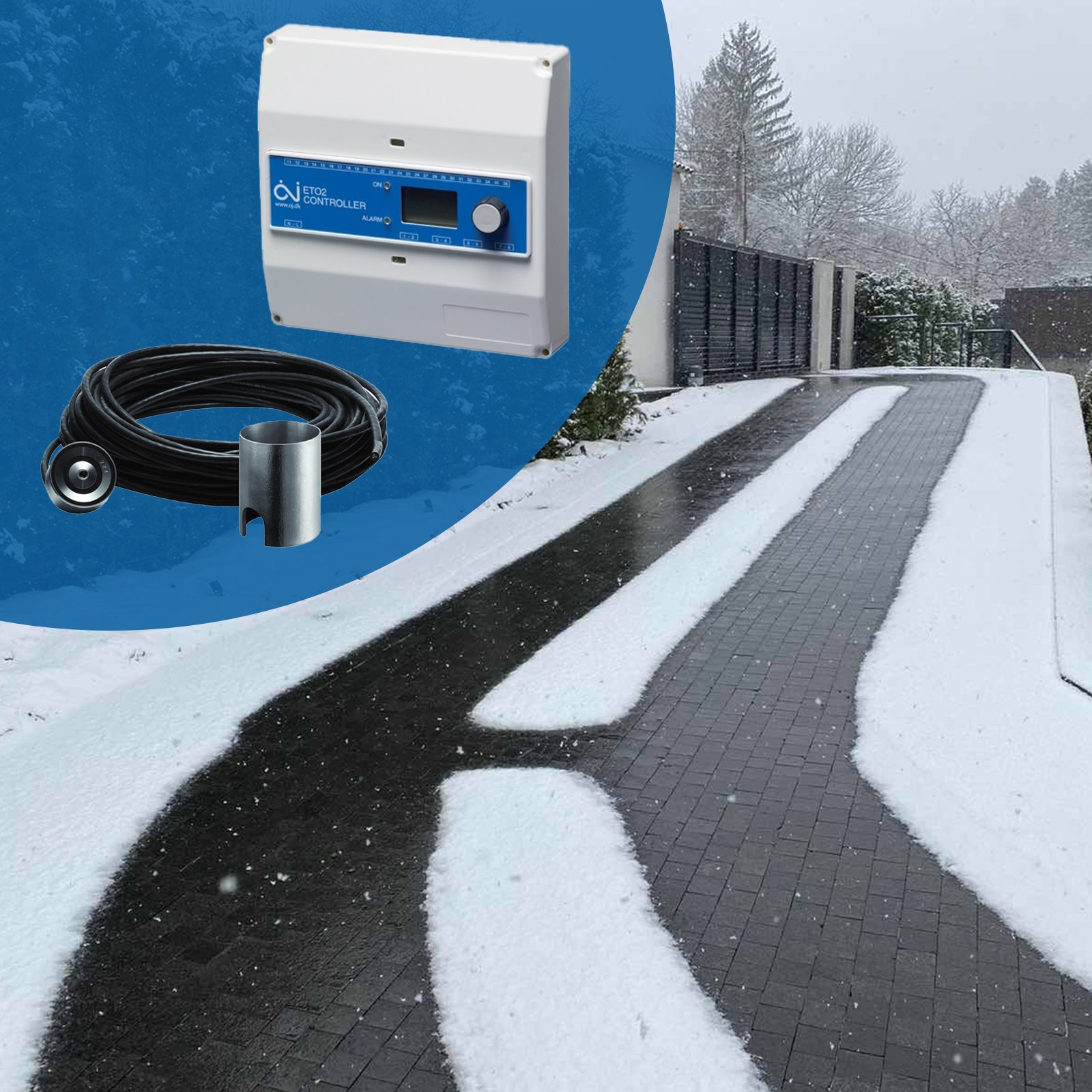 Efficiently protect driveways and pavements from snow and ice