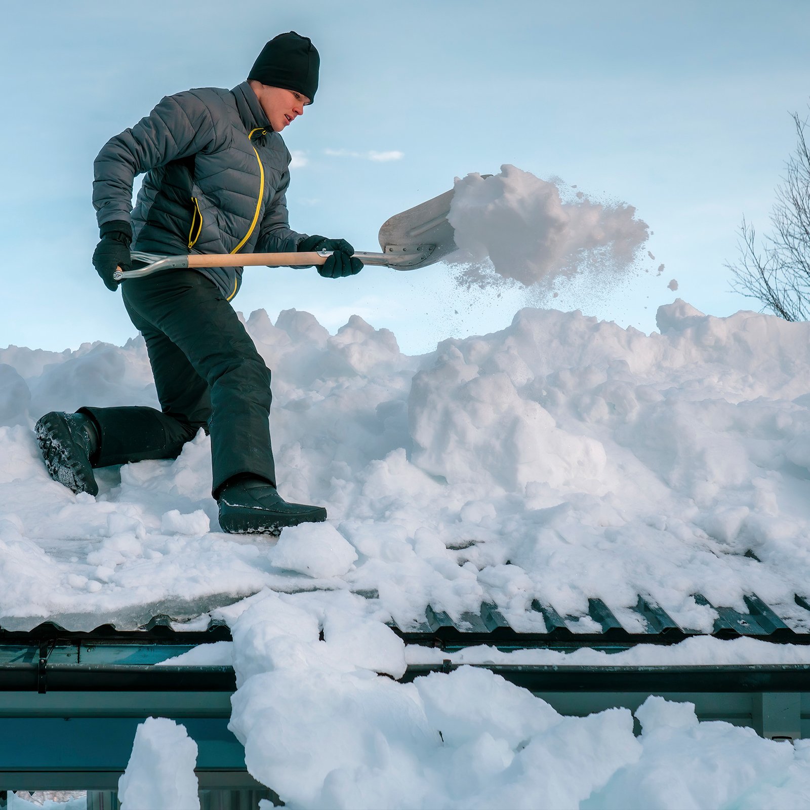 A lot of snow can become a danger for light roofs