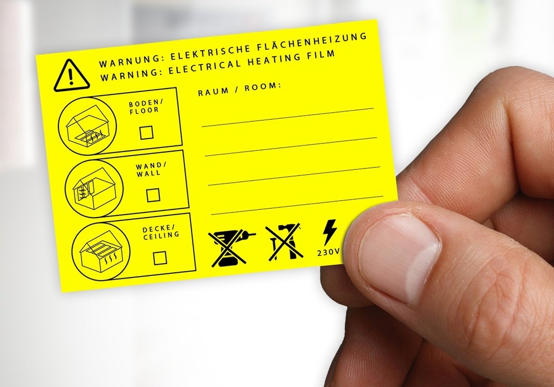 There is a labelling obligation for electric panel heating systems