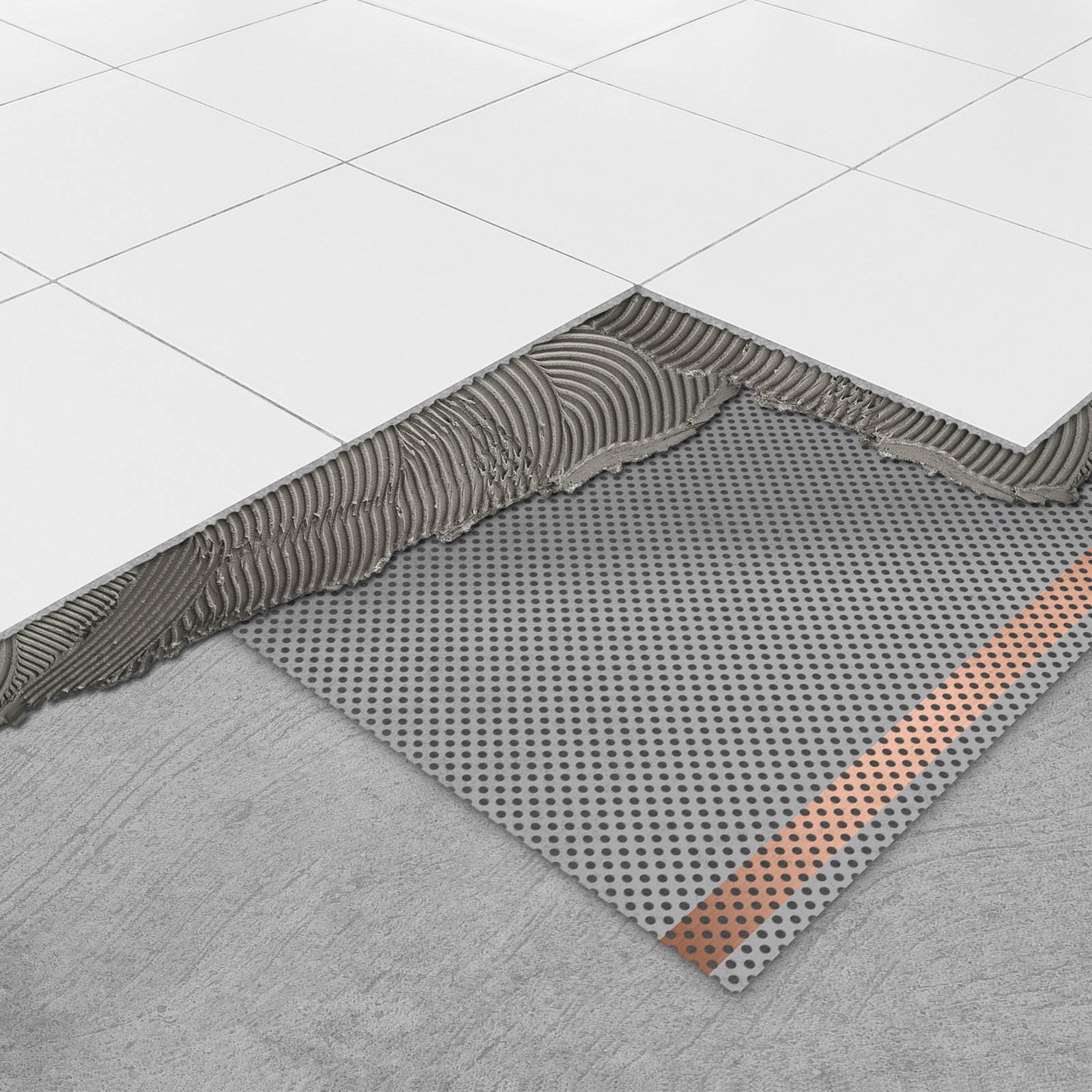 Electric underfloor heating with fleece-laminated heating film