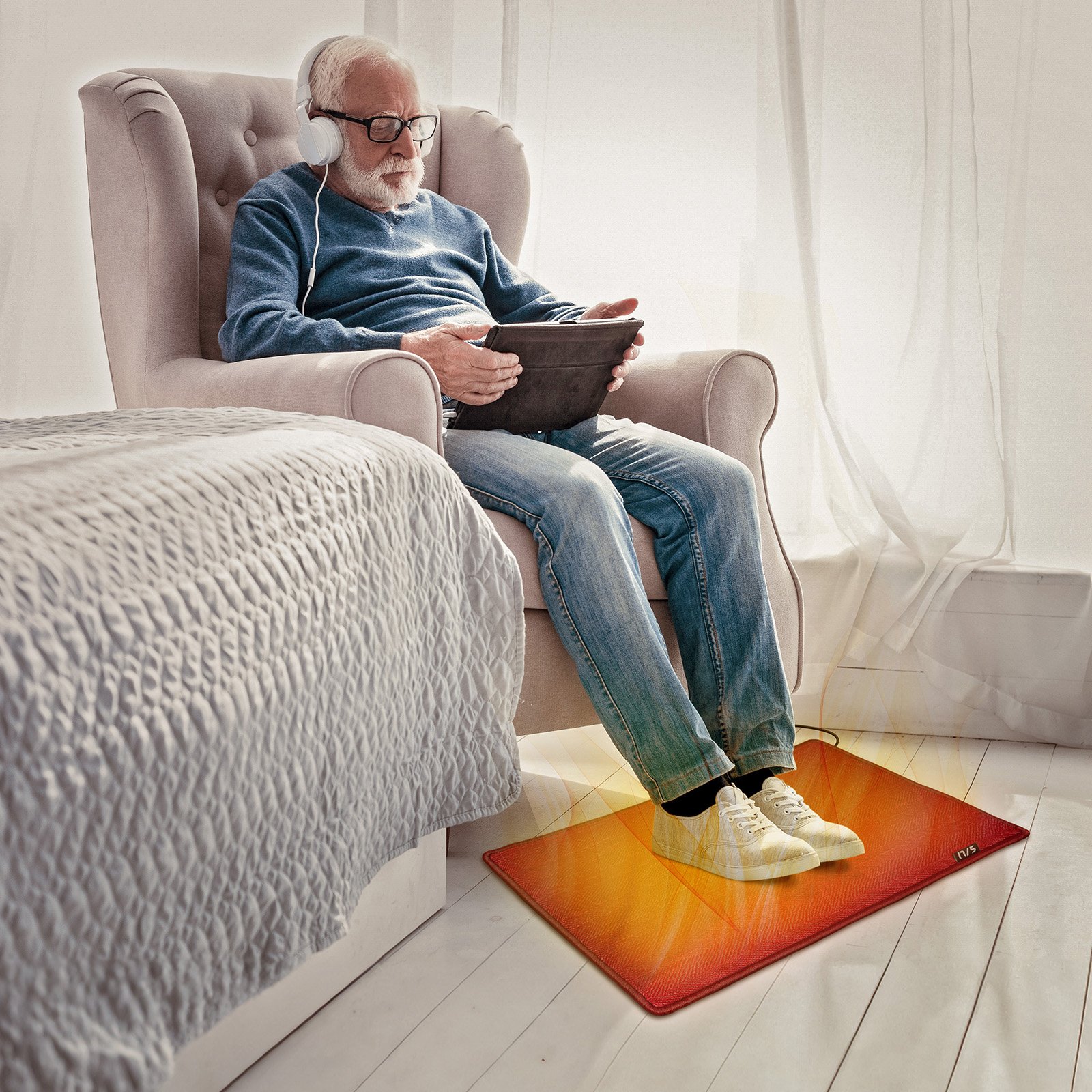 Heated carpets are ideal for older people who suffer from cold feet
