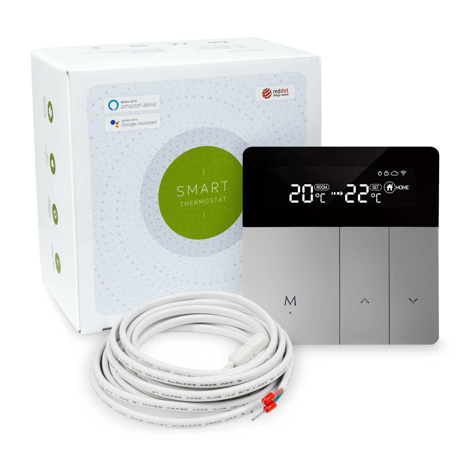 Thermostats with floor sensor for electric underfloor heating