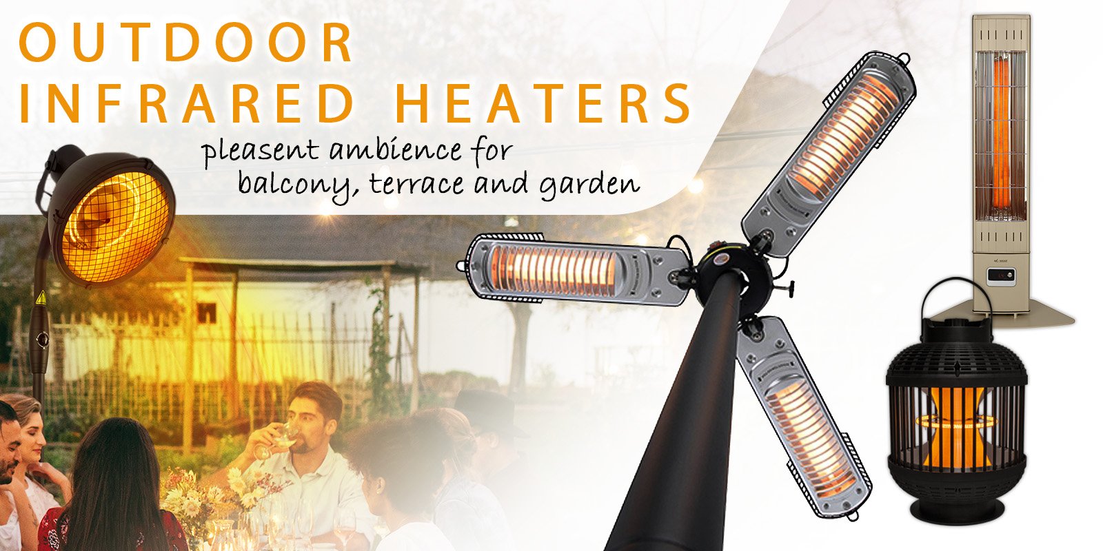 Infrared patio heaters provide a pleasant ambience on balconies, terraces and in the garden.