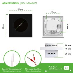 TH11 WiFi Thermostat mit Leistungsmessung, schwarz