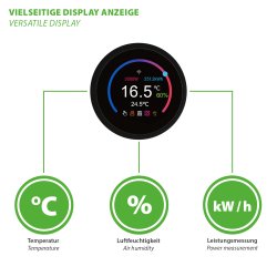 TH11 WiFi Thermostat mit Leistungsmessung, schwarz