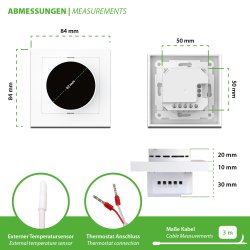 TH11 WiFi thermostat with power meter, white