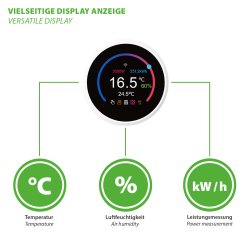 TH11 WiFi thermostat with power meter, white