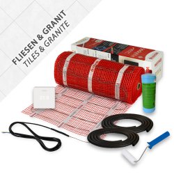 Warmup StickyMat 200W/m² 9.0m² + WiFi white element + 2x corrugated pipe + paint roller + adhesive primer
