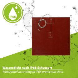 225-1200W Silikon-Heizmatten selbstklebend, mit integriertem Temperaturbegrenzer