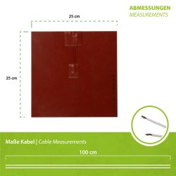 225-1200W Silikon-Heizmatten selbstklebend, mit integriertem Temperaturbegrenzer
