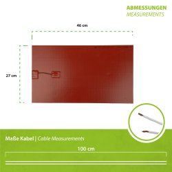 Silicone Heating Mat, self-adhesive, with integrated temperature limiter 46x27cm - 350 watts