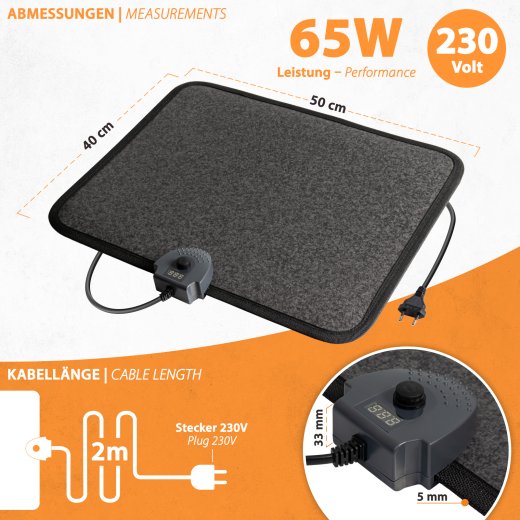 Verwarmingsmat Set 4 m² / 600 Watt Set met C16-thermostaat | Wit (inbouw) online kopen