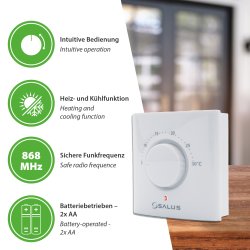 Salus Funk-Raumthermostat Set mit ERT20TXB analog Thermostat