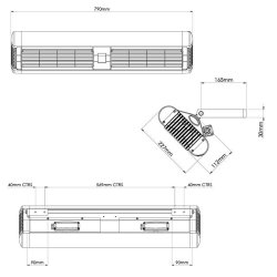 Tansun infrared radiant heater Sorrento IP Double 2x1500 Watt