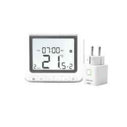 Salus Funk-Raumthermostat Set Digital Thermostat WBRT520TX + Funk-Steckdosen Empfänger SPE868
