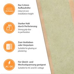Komplett-Set 130W/m² Heizfolie Perforiert Schimmelprävention