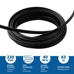 Antifreeze heating cable self-regulating 40W/m - by the metre