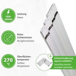 Mi-Heat infrared dark heater PRO 1000–3000W in...