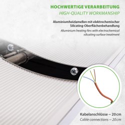 Mi-Heat infrared dark heater PRO 1000–3000W in stainless steel housing