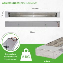 Mi-Heat Infrarot Hellstrahler STR 1000-3000W im Edelstahlgehäuse
