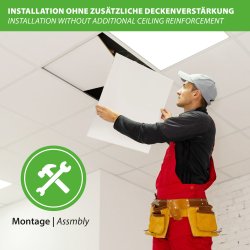 SWPO-450 Infrarotheizung 450 Watt für 600x600mm Rasterdecken