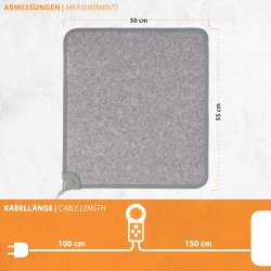 Carbon Feet PVC Infrarot Heizmatte stufenlos heizleistung regeln bis 55°C bedienteil 14x5,9x2,5cm