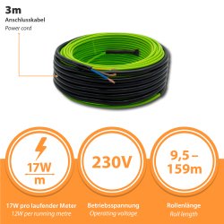 Heizkabel EcoTWIN S 17W/m für Estrich 9,5-159m
