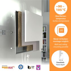 Infrarotheizung Classic 250-1250Watt weiß