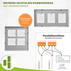 Antibeschlag Spiegelheizung selbstklebend 350W/m² versch. Größen