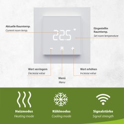 Heatit Z-TRM7 Z-Wave Thermostat weiß RAL 9003