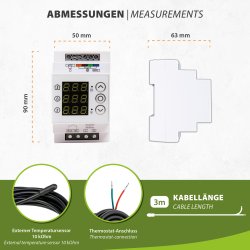 MI-MC WiFi Steuerung mit MI-RS Dachrinnensensor für Dachrinnenheizung