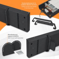 Ecosun S+ Infrarot Dunkelstrahler 900-3600W Deckenhalterung ist im vorderen bereich verstaut wandhalterung seperat erhältlich