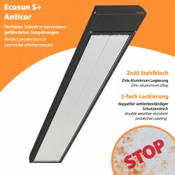 Ecosun S+ Anticor Dunkelstrahler 900-3600W schutz in korrosionsgefährdeten umgebungen znai stahlblech 2- fach lackierung
