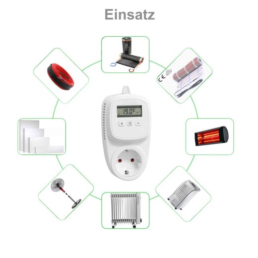 Drahtloser Thermostat, USB-Aufladung IP20-Schutz Abschaltschutz  Intelligenter Thermostat für elektrische Heizung : : Baumarkt