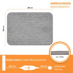 Mi-Heat Unterteppichheizung 180x280cm mit Thermostat u. Timer
