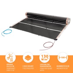Comfort Heizfolie 130Watt/m² 100cm breit konfektioniert 4,5m = 4,5m²
