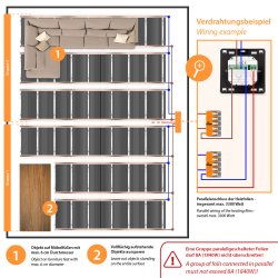 Comfort heating film 80Watt/m² 100cm wide kit 2,0m = 2,0m²