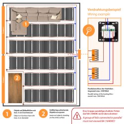 Comfort heating film 100Watt/m² 100cm wide kit 20m = 20,00m²