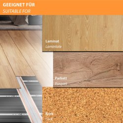 Comfort Heizfolie 130Watt/m² 100cm breit Rollenware