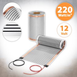12V Heizfolie 30cm breit 220W/m² 2,5m