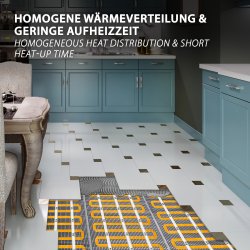 17/5 Gold Heizmatte 100 Watt/m² 1-10m² homogene wärmeverteilung und geringe aufheizzeit