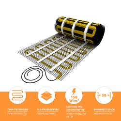 17/5 Gold heating mat 150Watt/m² 1-10m² rolled out, 3,5m²