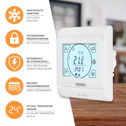 E91 Digital Thermostat Zubehör und Bodenfühler