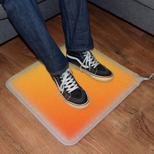 PrimeMatik - Heizteppich Thermisches Heizmatte für Boden und Füße 55 x 49  cm 100W Eichenfarbe